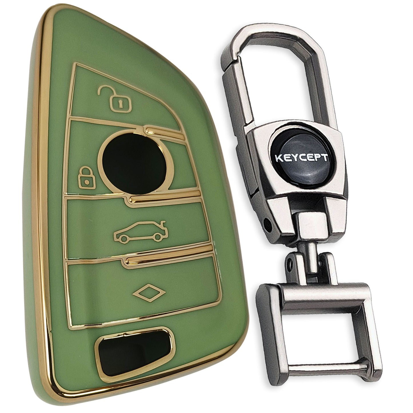 BMW Gold Line TPU Key Cover with Keychain (Type 2)