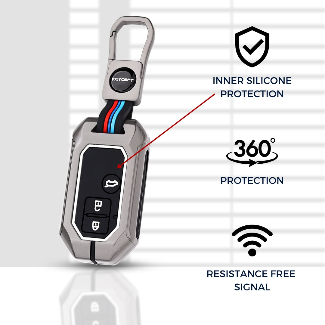 Suzuki Metal Alloy Key Cover with Keychain (Type M1)