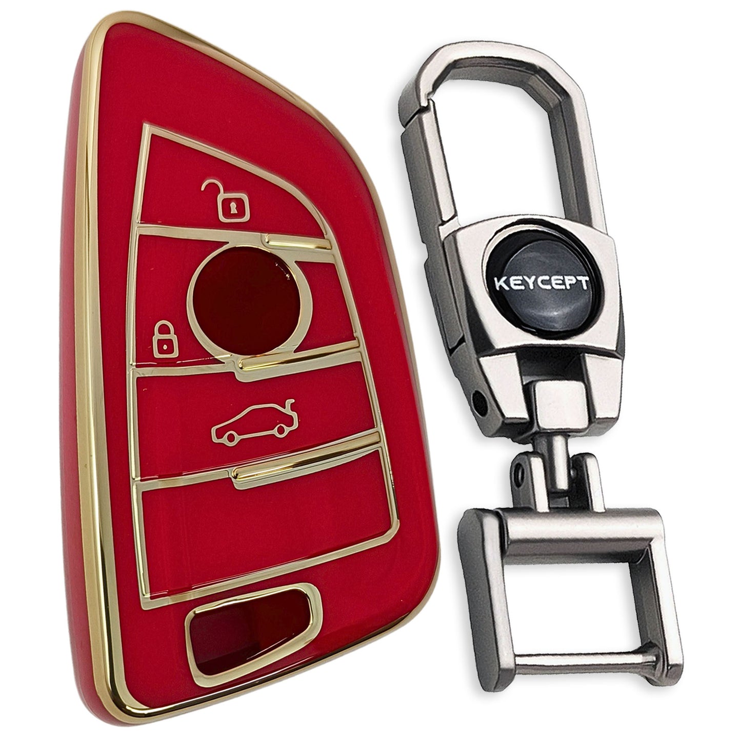 BMW Gold Line TPU Key Cover With Keychain (Type 2)
