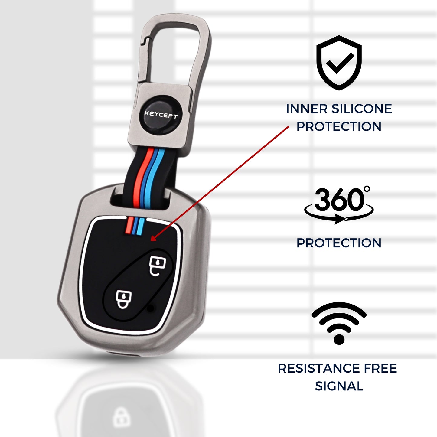 Honda Metal Alloy Key Cover with Keychain (Type M1).