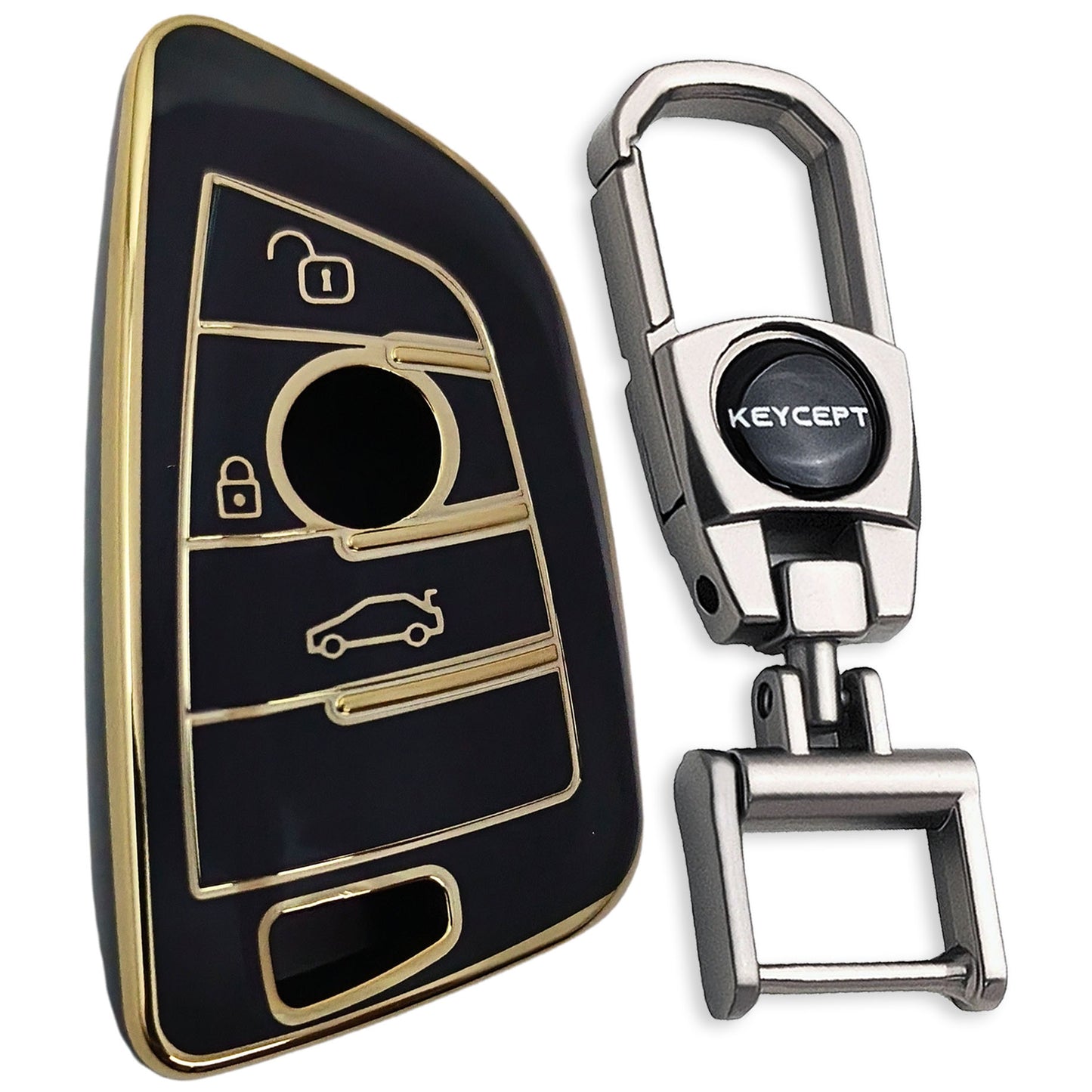 BMW Gold Line TPU Key Cover With Keychain (Type 2)