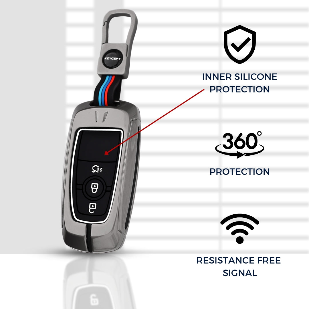 Ford Metal Alloy Key Cover with Keychain (Type M1).
