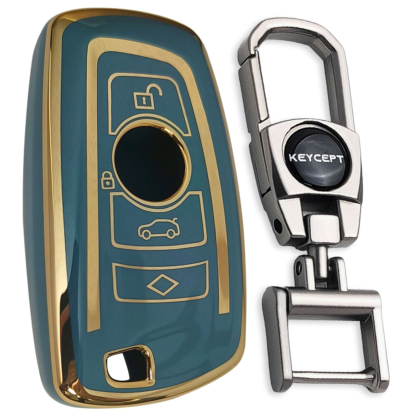 BMW Gold Line TPU Key Cover with Keychain (Type 2)