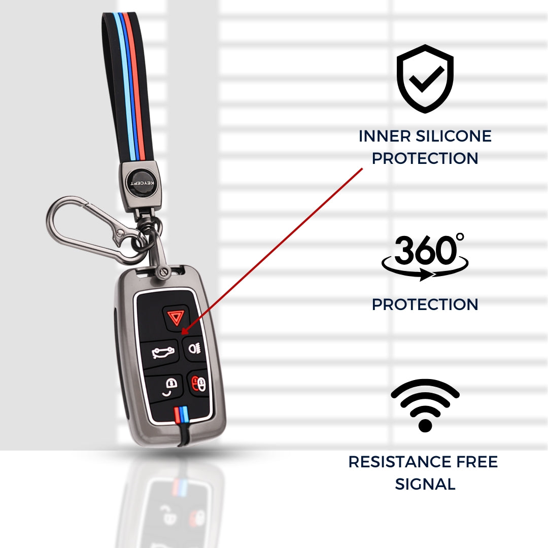 Land Rover Metal Alloy Key Cover with Keychain (Type M2).