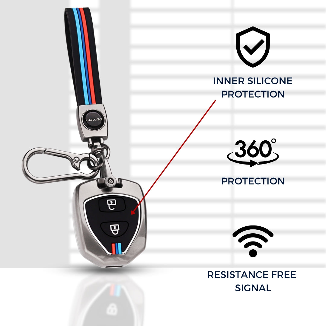 Toyota Metal Alloy Key Cover with Keychain (Type M2).