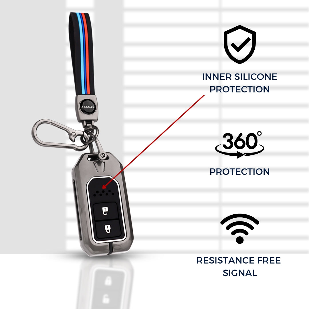Honda Metal Key Cover with Keychain (Type M2)