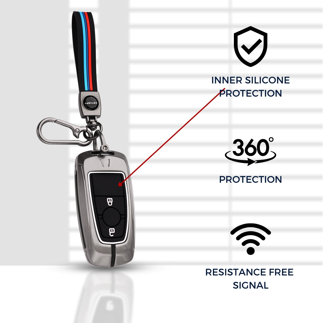 Ford Metal Alloy Key Cover With Keychain. (Type M2)