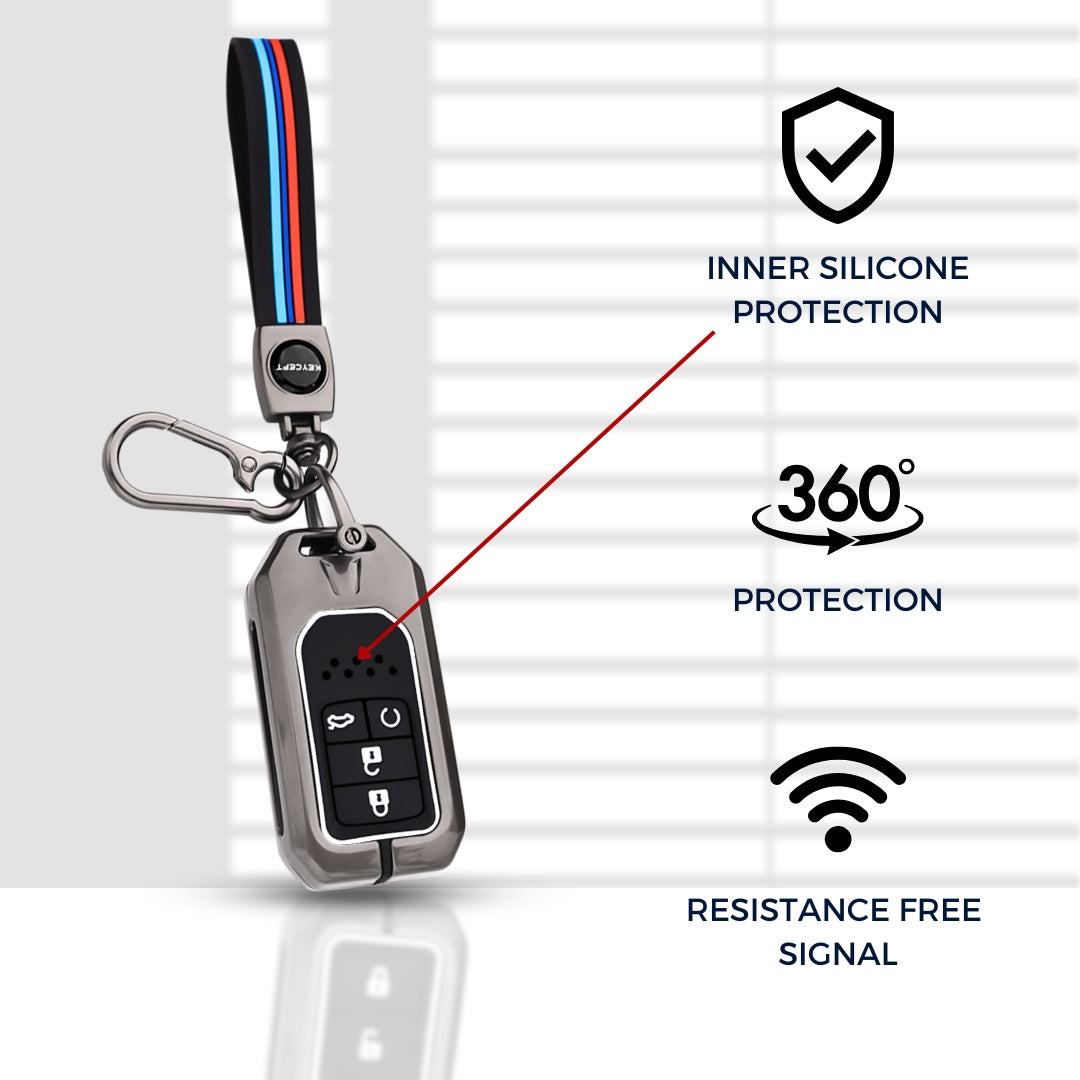 Honda Metal Alloy Key Cover with Keychain (Type M2)