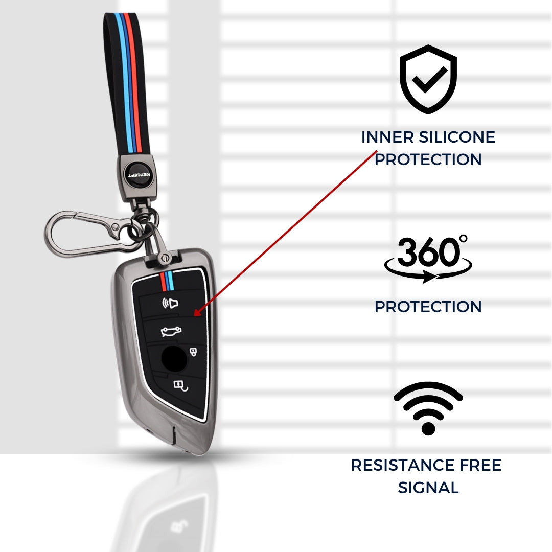 BMW Metal Key Cover with Keychain (Type M2)