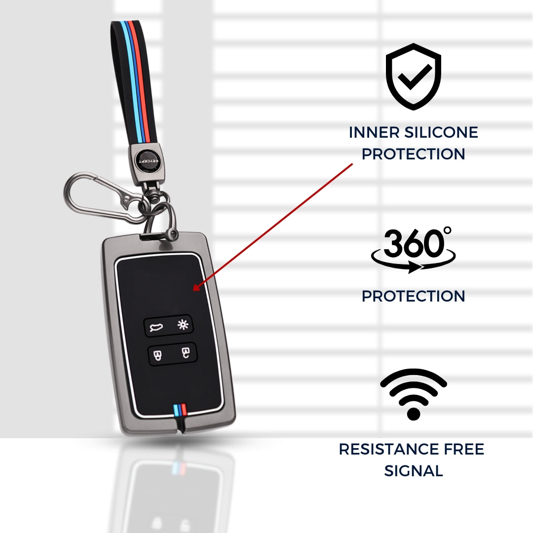 Renault Metal Alloy Key Cover with Keychain (Type M2).