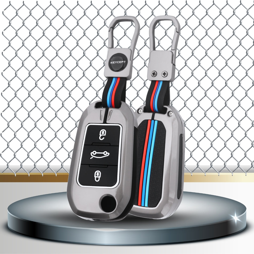 Keycept Metal Silicone car key cover With Keychain.(Type M1)