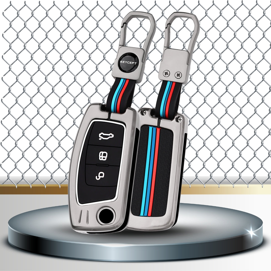 Ford Metal Alloy Key Cover with Keychain (Type M1)