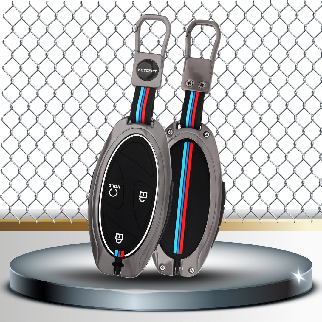 Hyundai Metal Alloy Key Cover with keychain (Type M1)