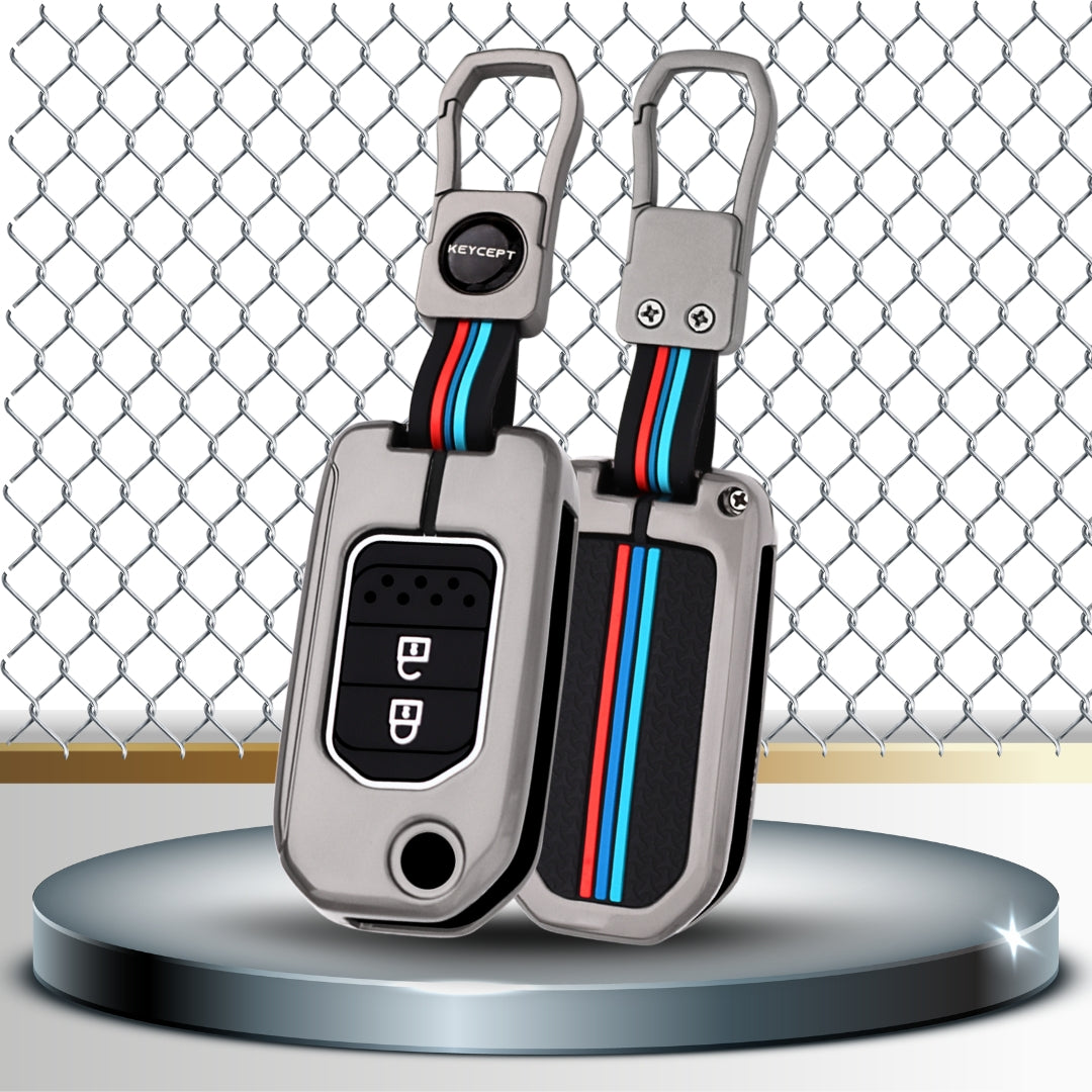 Honda Metal Alloy Key Cover with Keychain (Type M1)