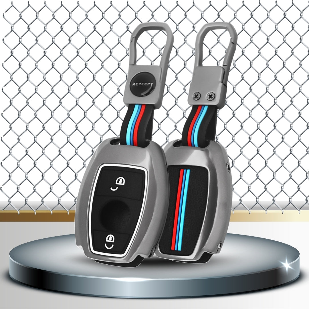 Mercedes-Benz Metal Alloy Key Cover with Keychain (Type M1)