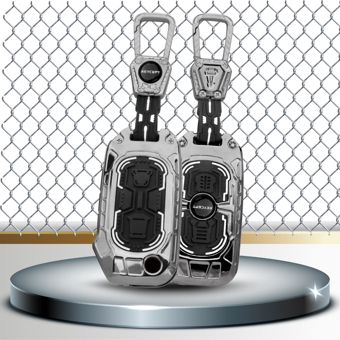 Kia Metal Armor Car Key Cover with Keychain (Type M4)