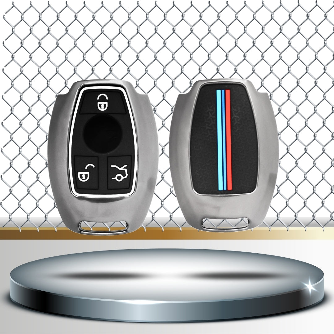 Mercedes Benz Metal Key Cover with Keychain (Type M2)