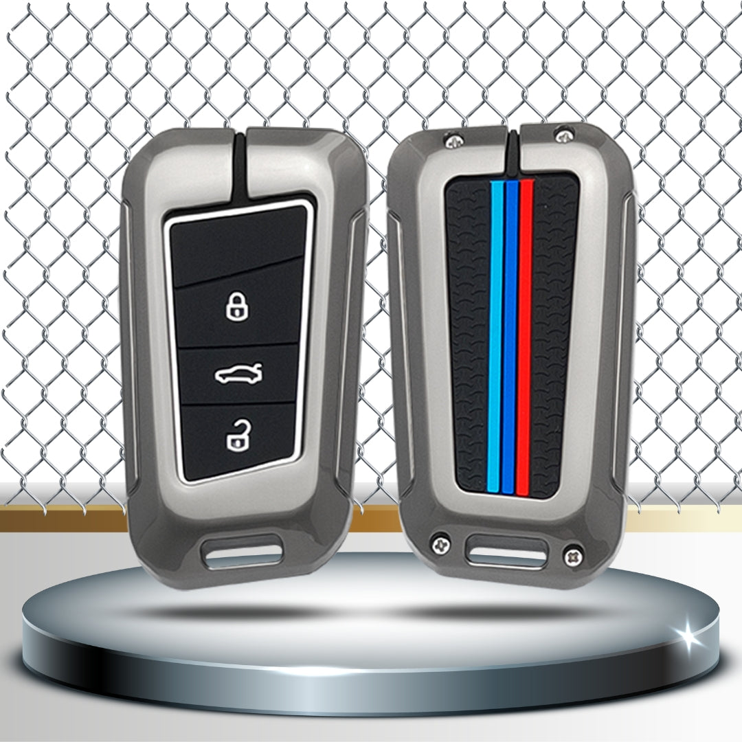 Skoda Metal Alloy Key Cover with Keychain (Type M2)