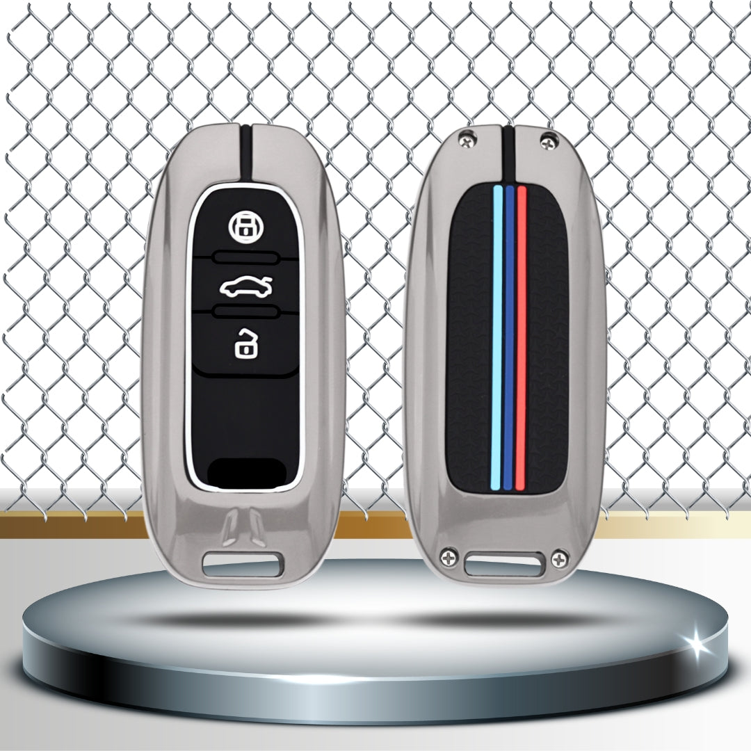 Audi Metal Alloy Key Cover with Keychain (Type M2)