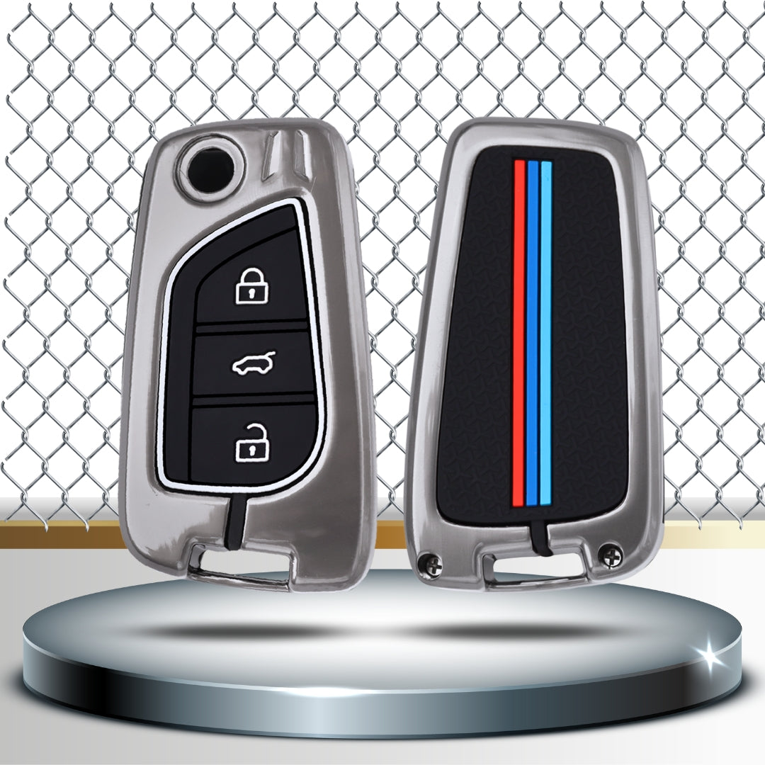 Toyota Metal Alloy Key Cover with Keychain (Type M2).