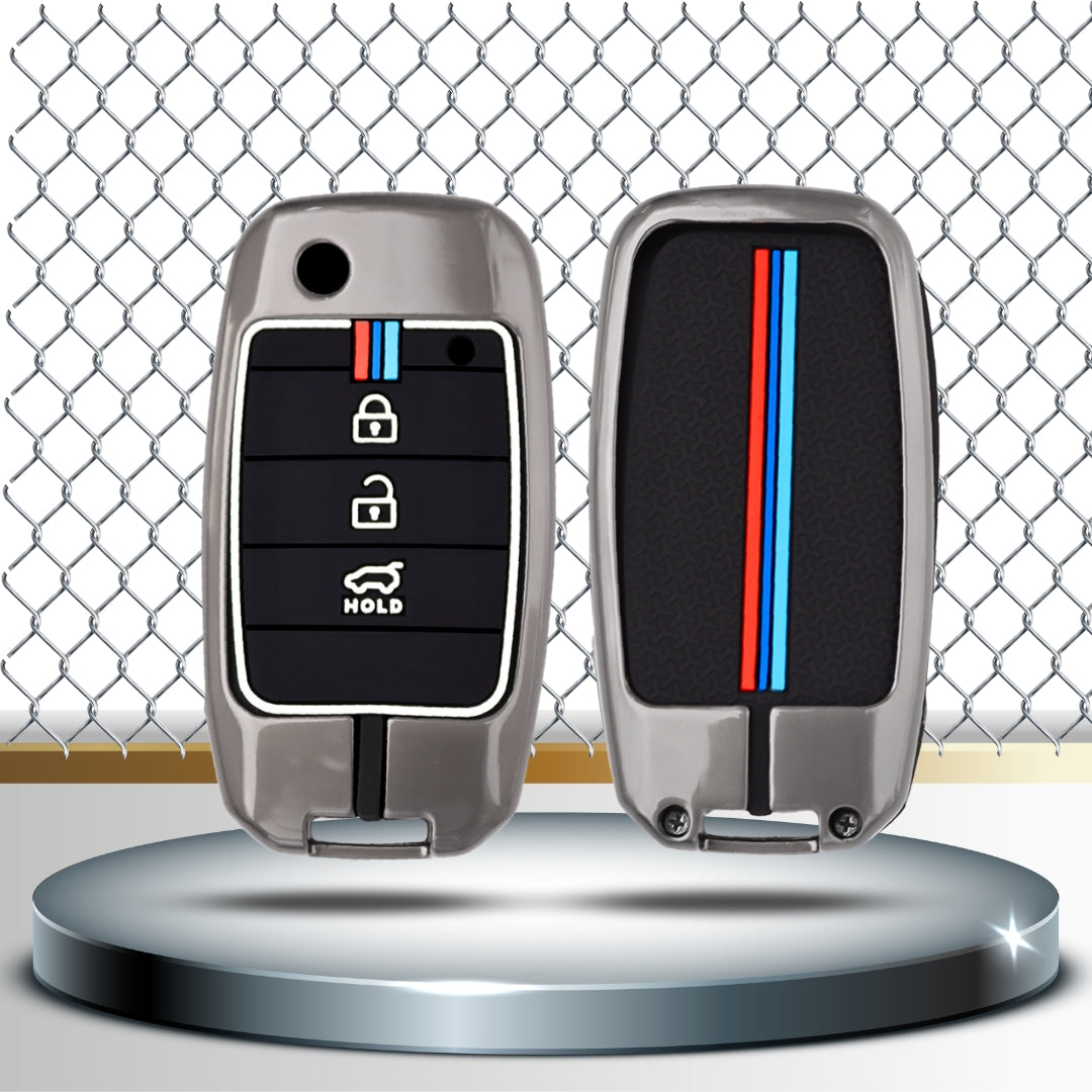 Kia Metal Alloy Key Cover with Keychain (Type M2)