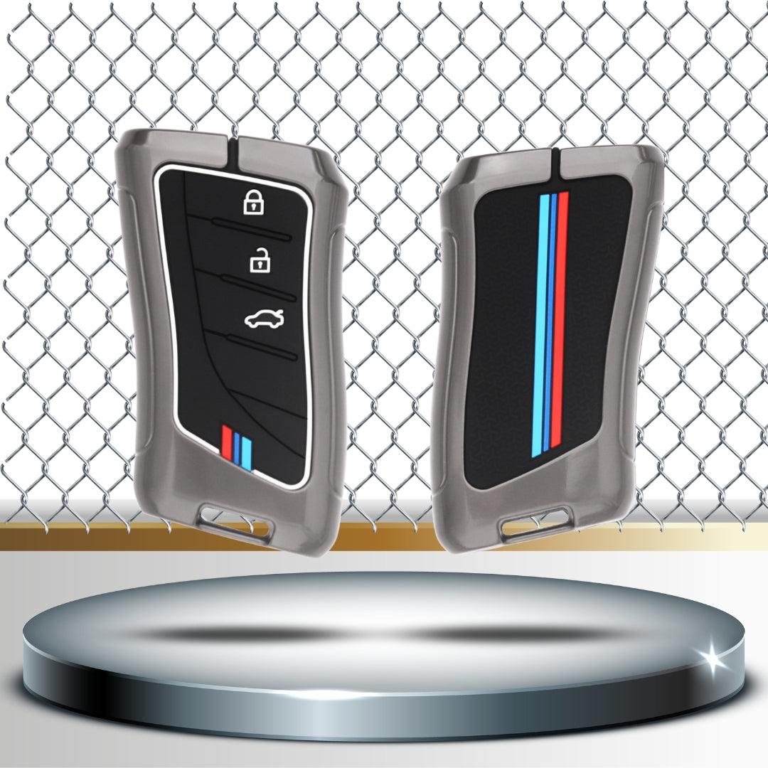 Metal Alloy Key Cover Compatible for Lexus 3 Button Smart Key with Keychain (Type M2)