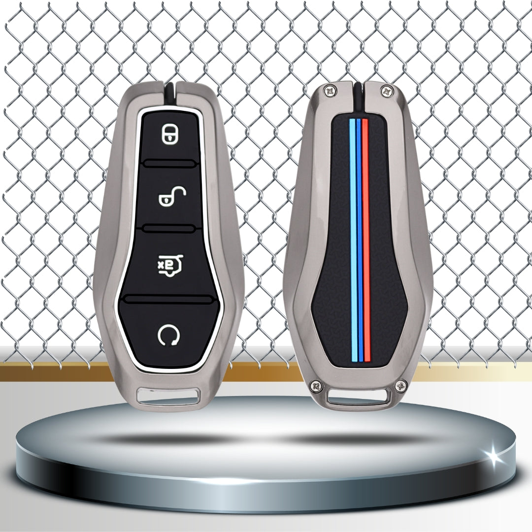 keycept Metal key cover For BYD Atto-3 4 Button Smart Key with Keychain M2.