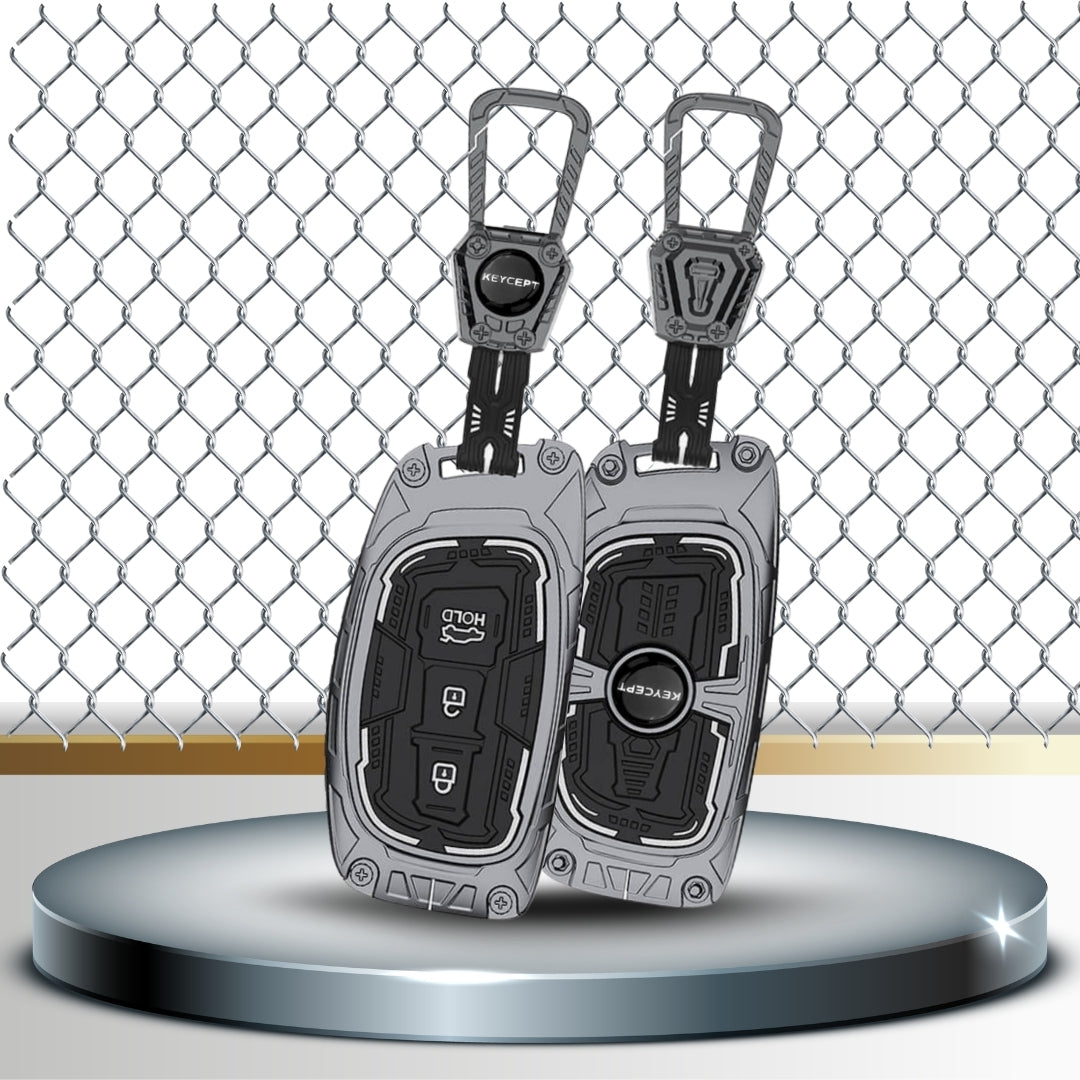 Hyundai Metal Armor Car Key Cover with Keychain(Type M4)
