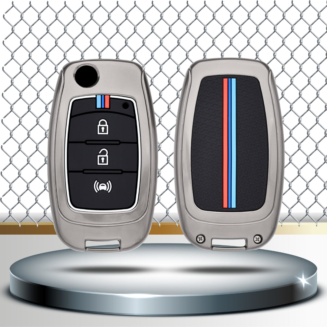 Mahindra Metal Alloy Key Cover with Keychain (Type M2)