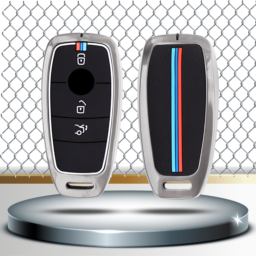 Mercedes Benz Metal Alloy Key Cover with Keychain (Type M2)