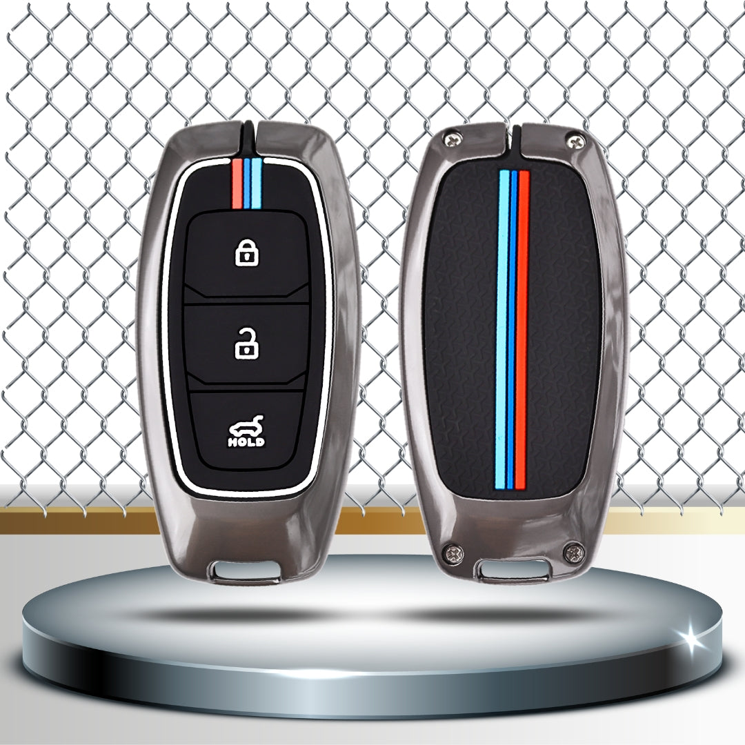 Hyundai Metal Alloy Key Cover with Keychain (Type M2)
