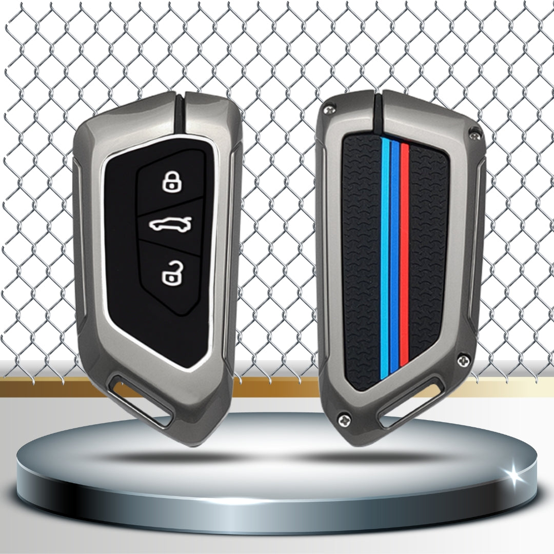 Skoda/ VW Metal Alloy Key Cover with Keychain (Type M2)