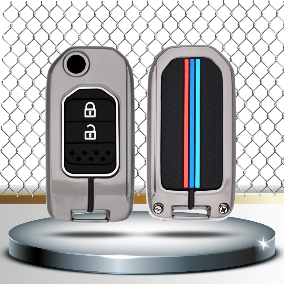 Honda Metal Alloy Key Cover with Keychain (Type M2)