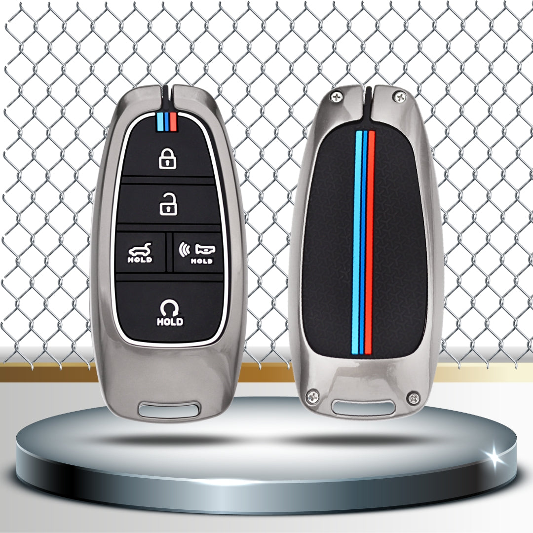 Hyundai Metal Alloy Key Cover with Keychain (Type M2)