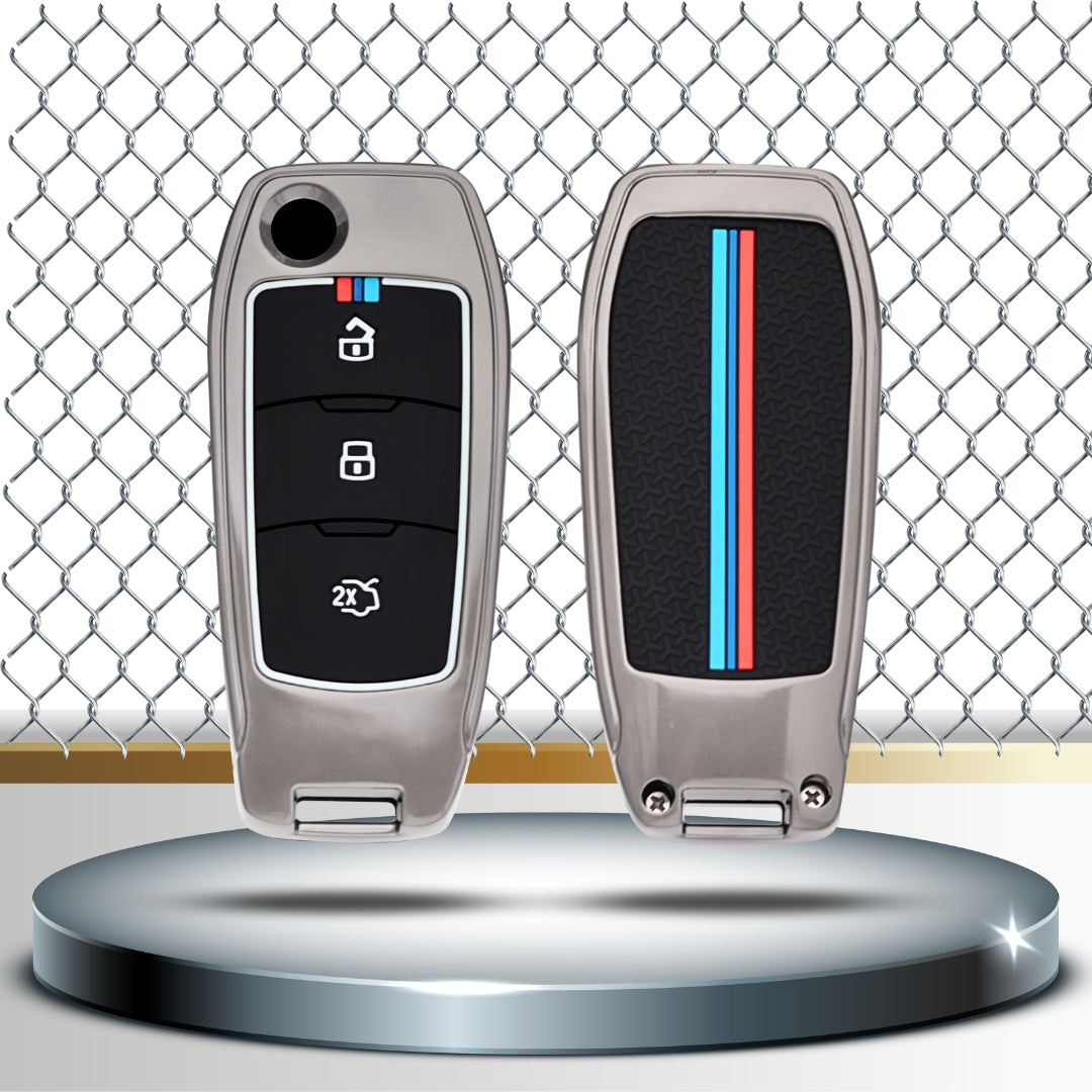 Ford Metal Alloy Key Cover with Keychain (Type M2)