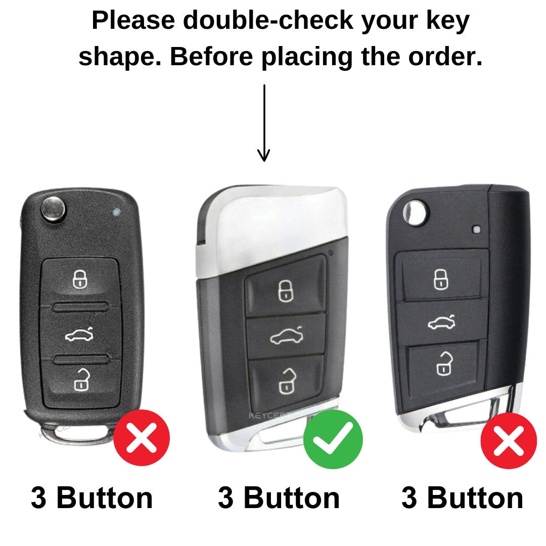 Skoda Metal Alloy Key Cover with Keychain (Type M2)