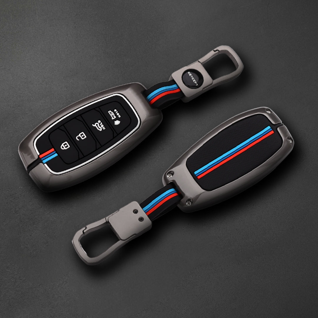 Hyundai Metal Alloy Key Cover with Keychain (Type M1)