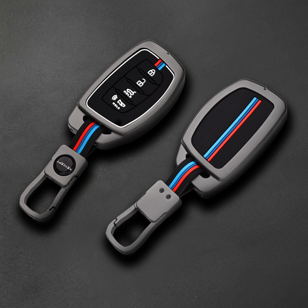 Hyundai Metal Alloy Key Cover with Keychain (Type M1)