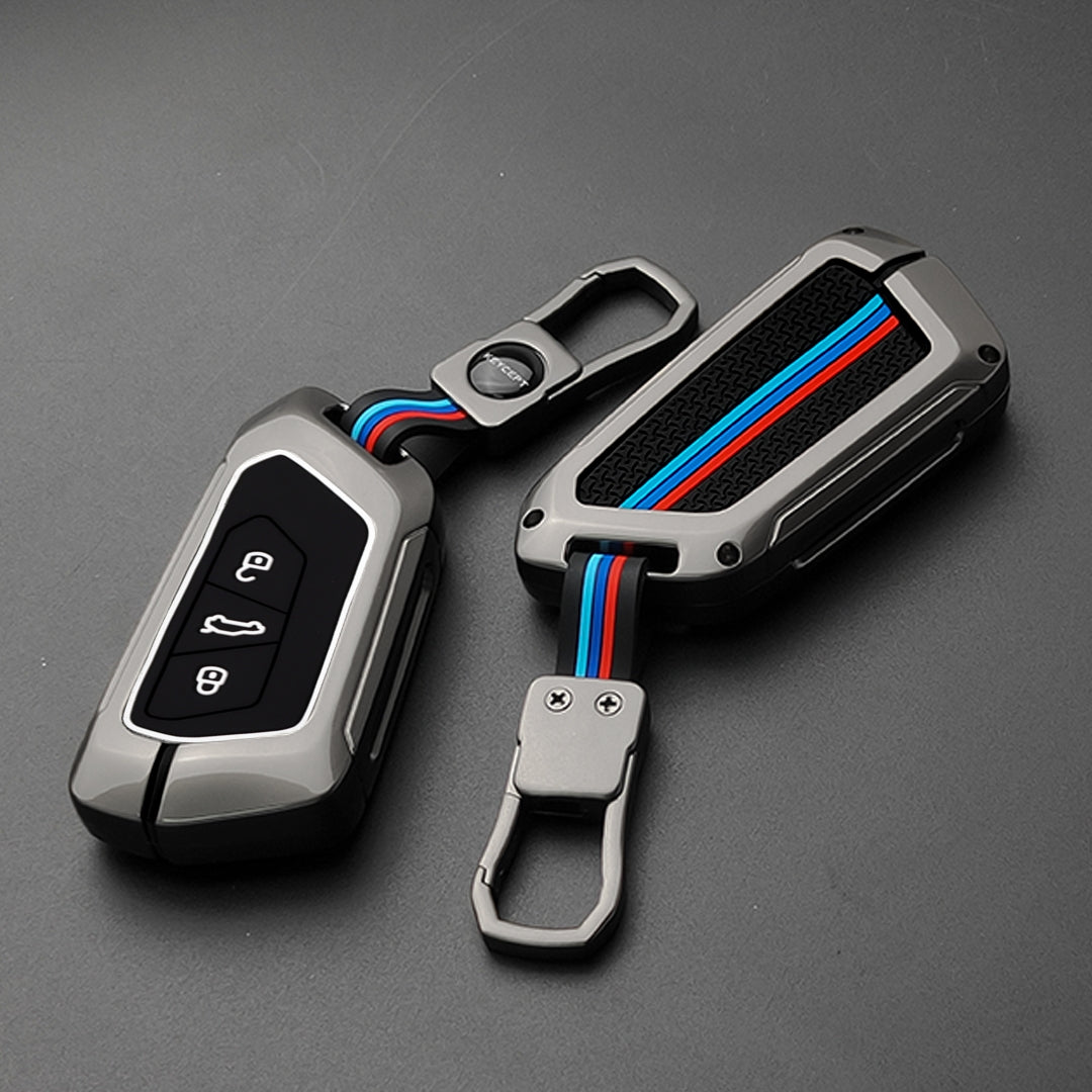 Skoda/ Volkswagen Metal Alloy Key Cover with Keychain (Type M1)