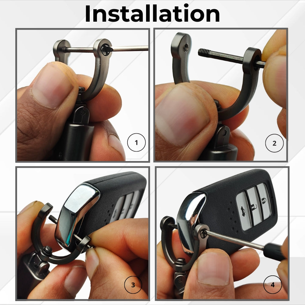 PU Rope Leather Thread with Zinc Alloy Key Holder. (Type 6)
