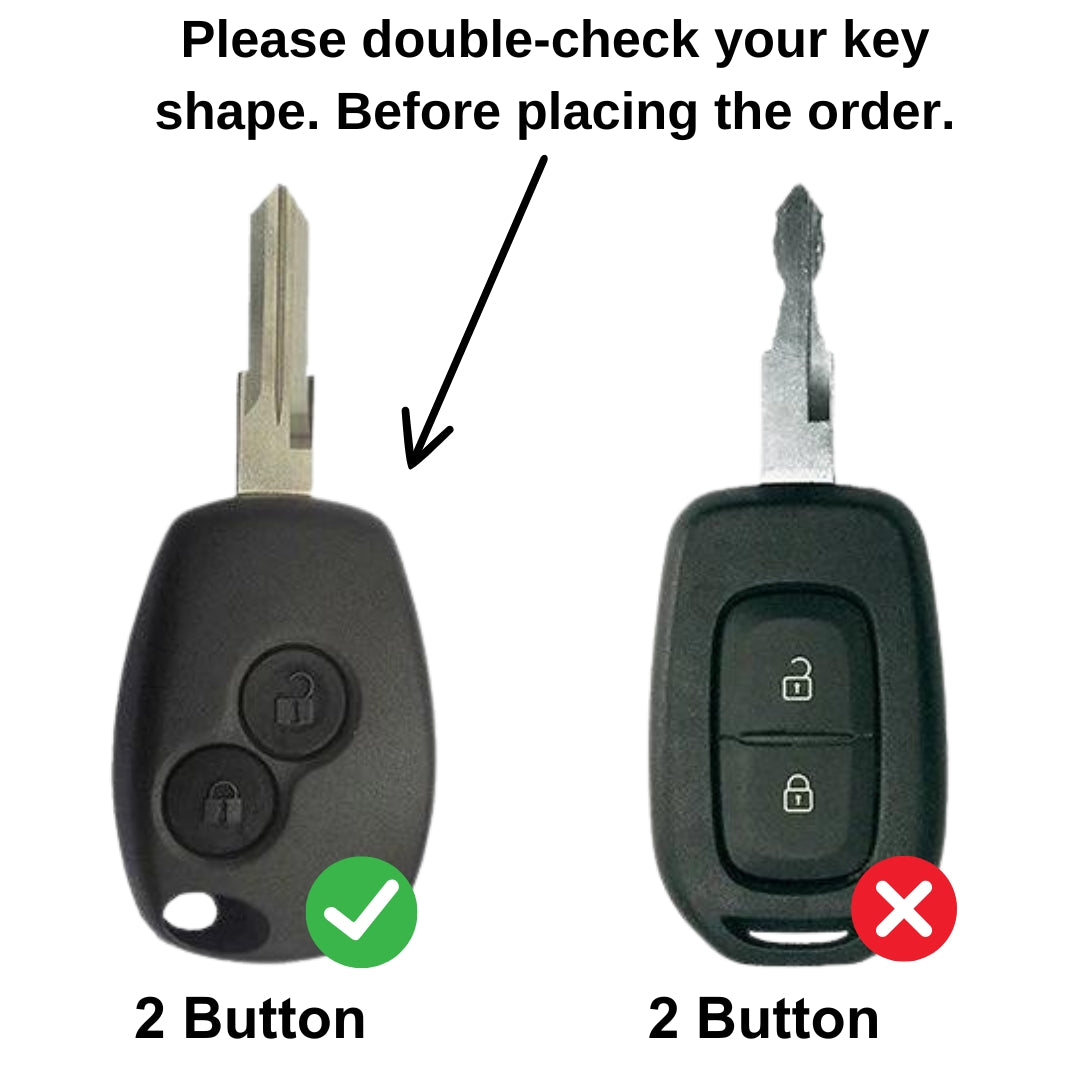Keycept Metal Alloy Car Key Cover for Renault Logan, Duster, Verito, Lodgy 2 Button Key Cover with Keychain (Dual Black & Tan)