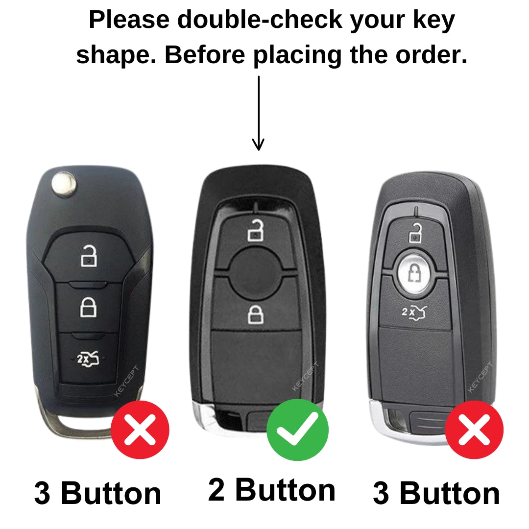 Ford Metal Alloy Key Cover With Keychain. (Type M2)