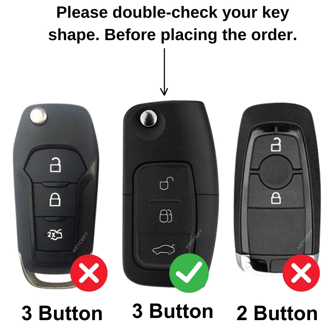Ford Fiesta, Figo, Old Ecosport 3 Button Flip Key.