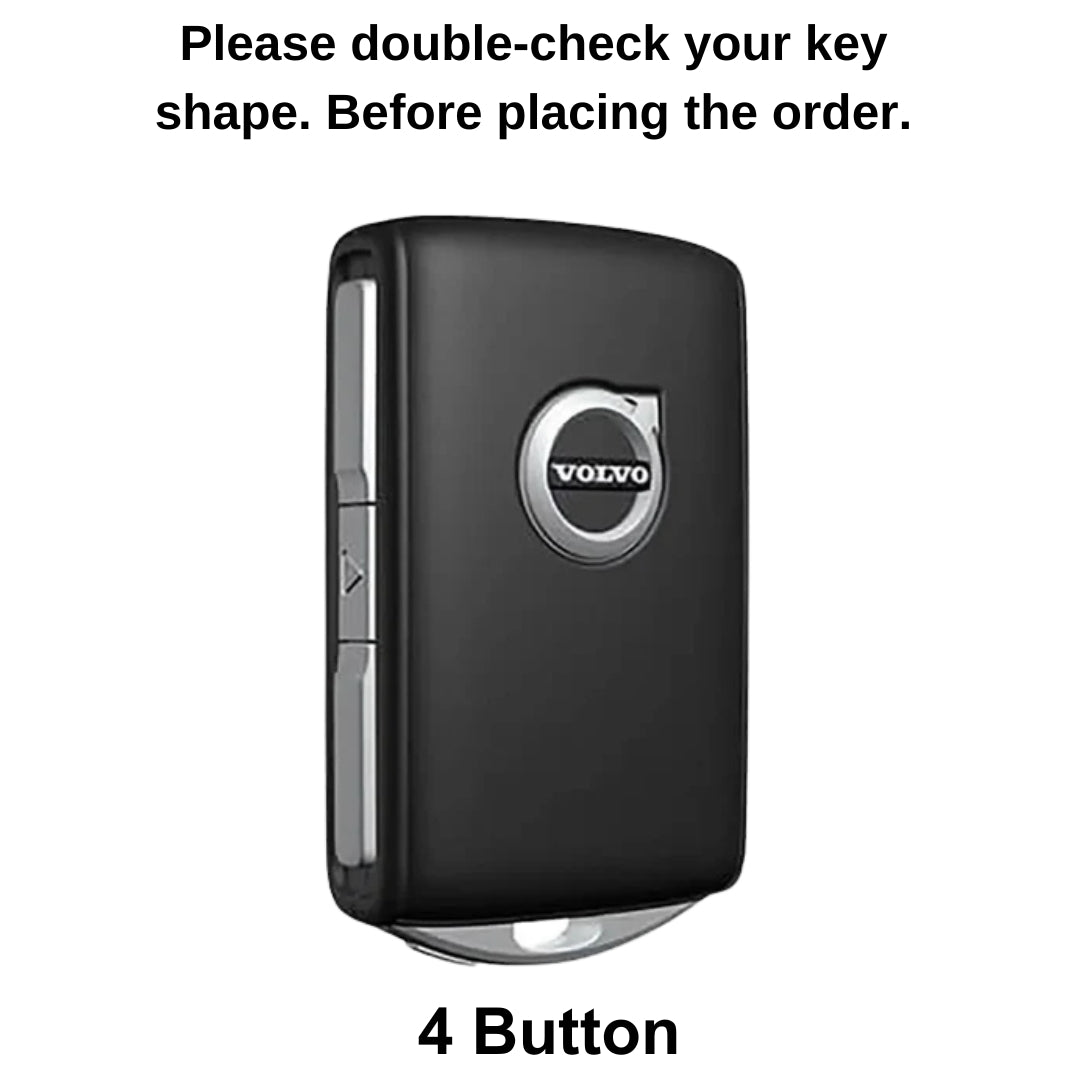 Volvo Metal Alloy Key Cover with Keychain (Type M2)