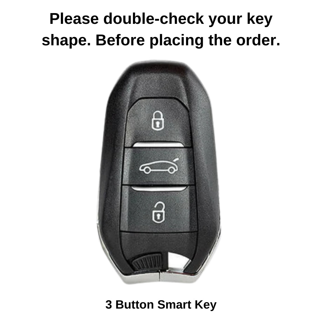 Keycept Metal Alloy Car Key Cover for Citroen C5 Aircross 3 Button Smart Key with keychain (Type M2)