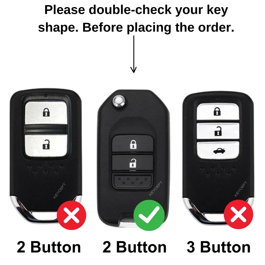 Honda Metal Alloy Key Cover with Keychain (Type M2)