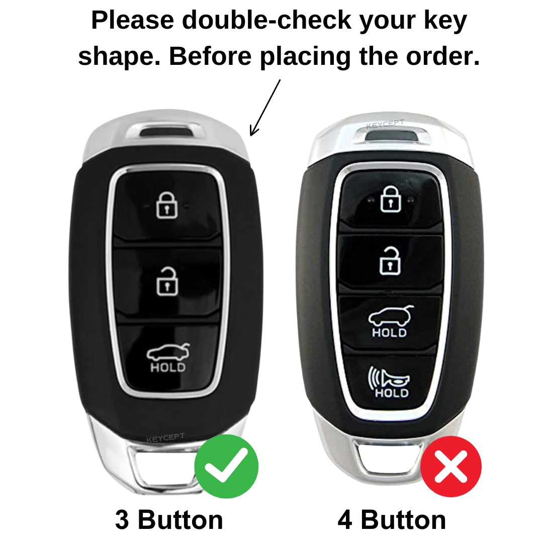 Hyundai Metal Alloy Key Cover with Keychain (Type M2)