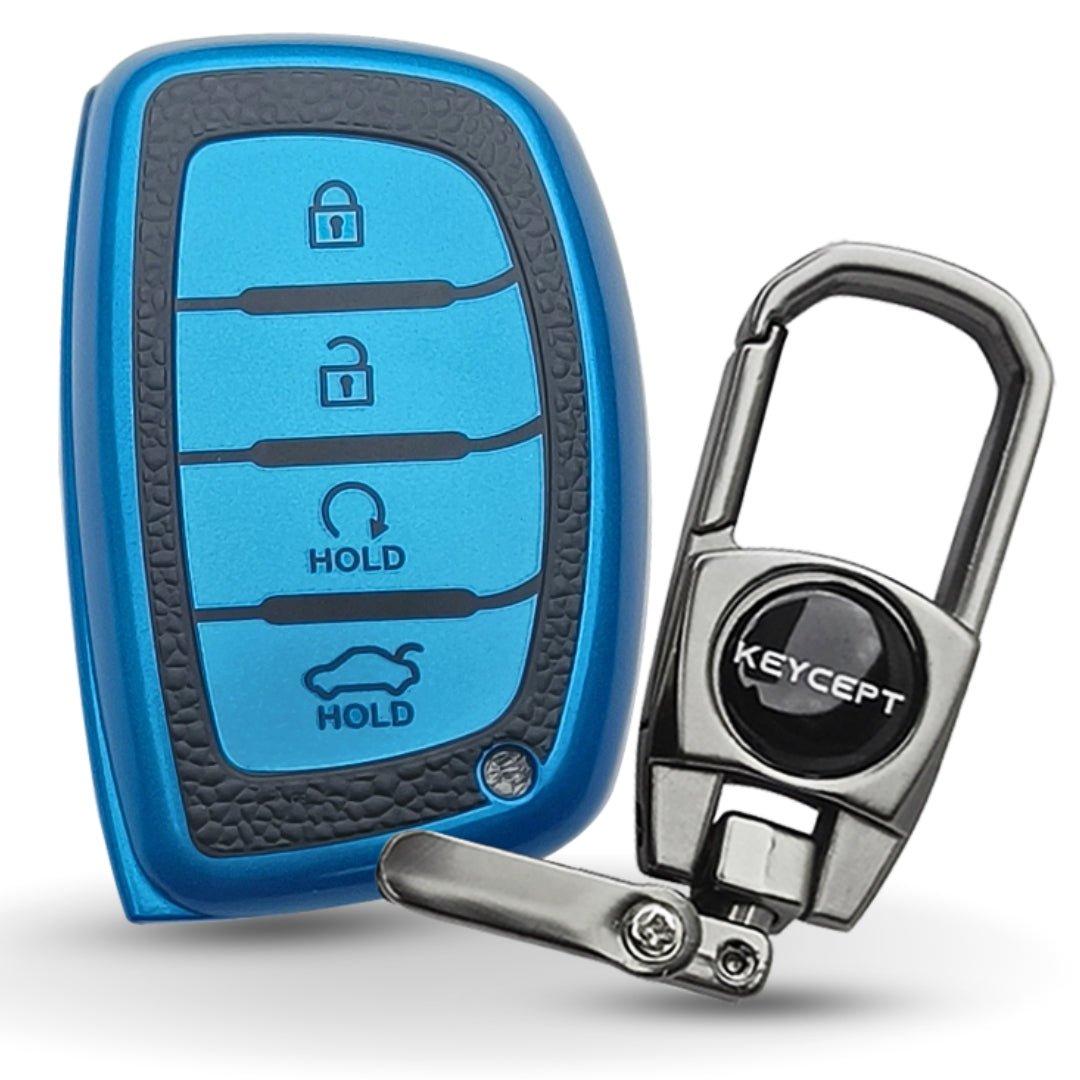 Hyundai TPU Leather Key Cover with Keychain (Type 2)