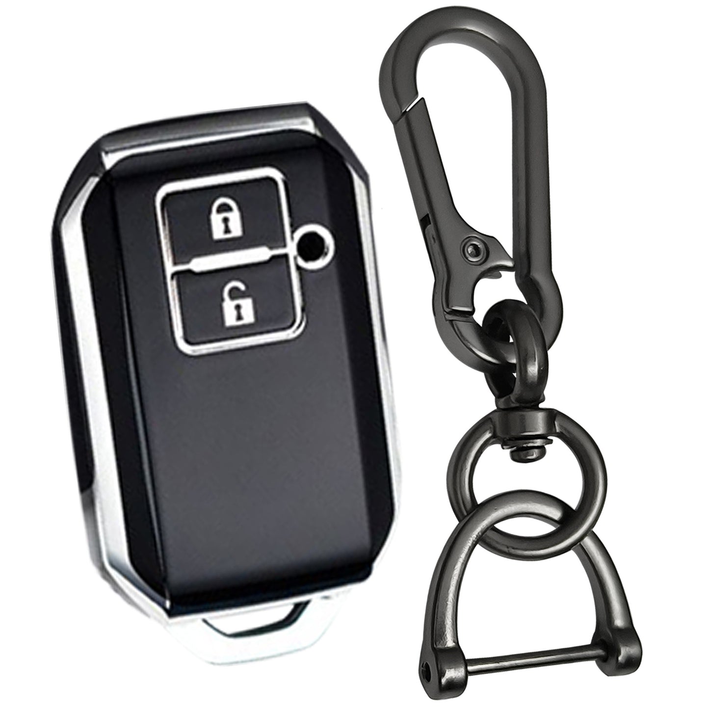 Suzuki Silver Line TPU Key Cover with Keychain