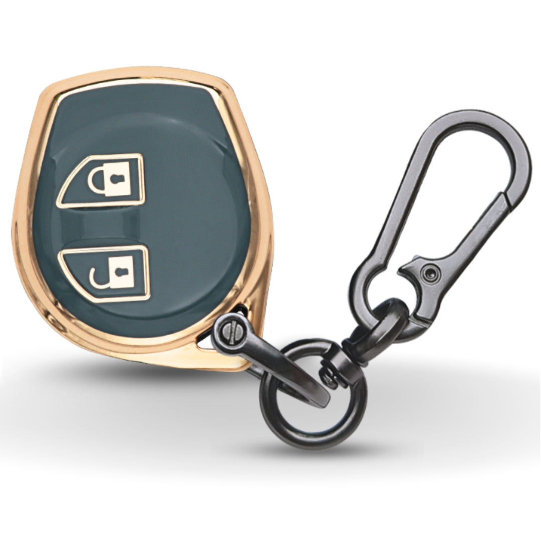 Gold Line TPU Key Cover for Swift, Dzire, Ertiga, Baleno, Celerio With Keychain.